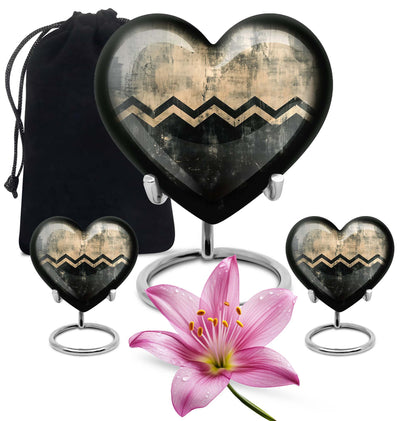 Patterned, 10-inch Heart urn