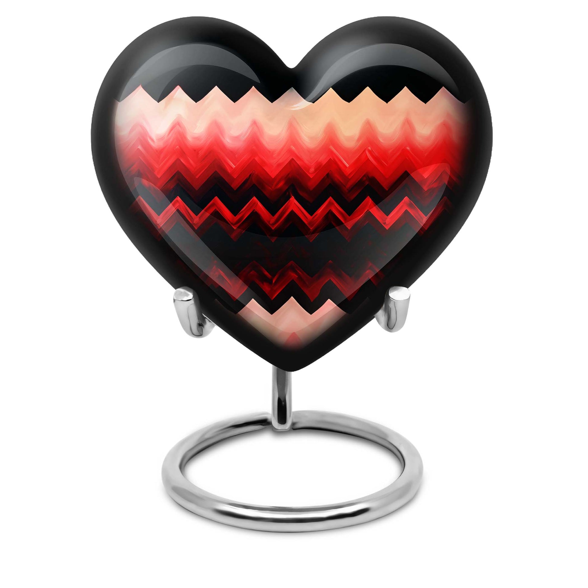 Zigzag Pattern Keepsake Urn For Ashes - Abstract Funeral Urn For Adults