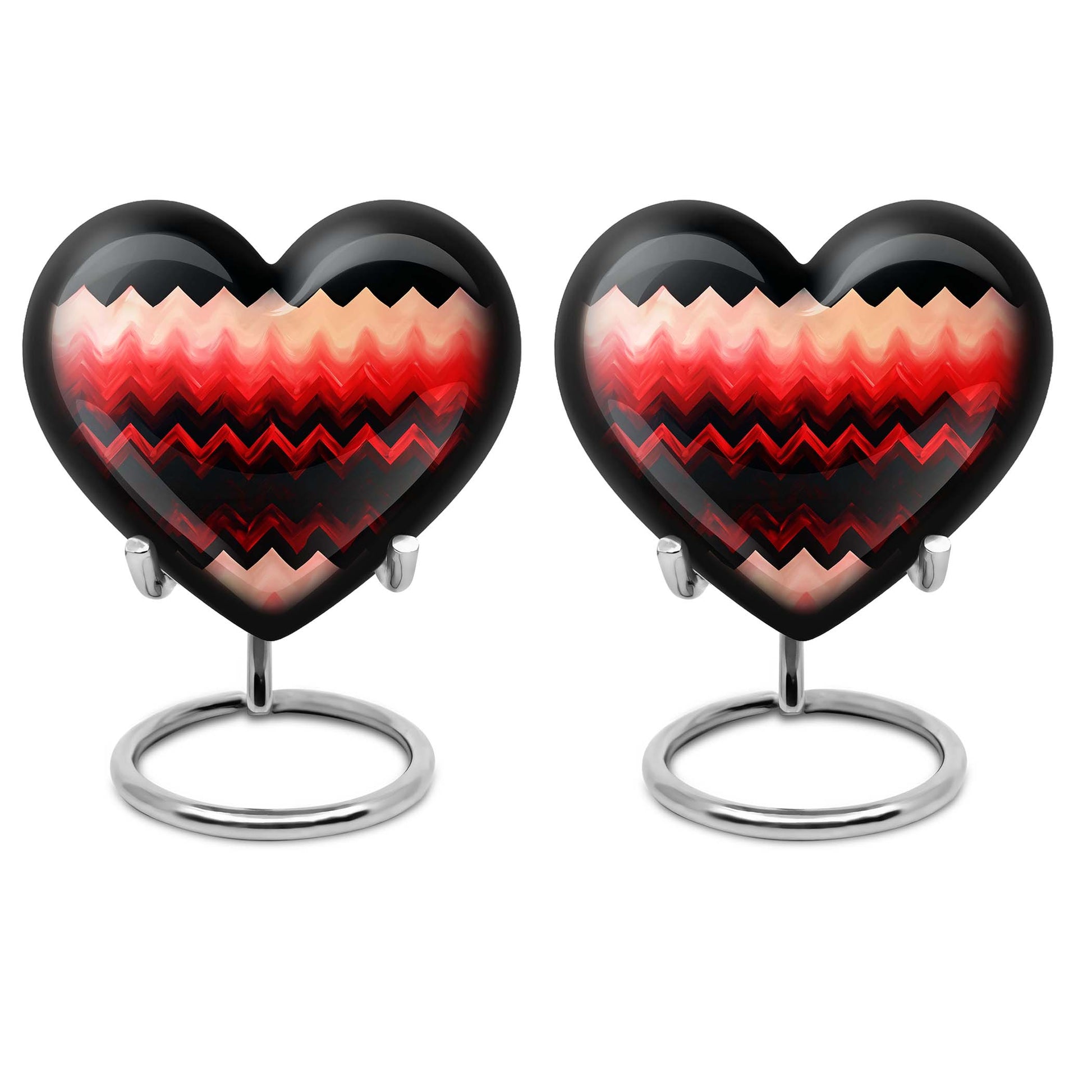 Zigzag Pattern Keepsake Urn For Ashes - Abstract Funeral Urn For Adults