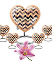 Heart patterned unique funeral urn in silver 