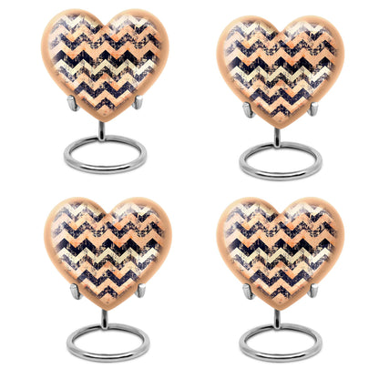 Heart patterned unique funeral urn in silver 