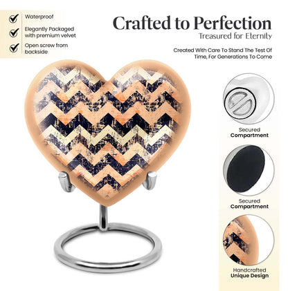 Heart patterned unique funeral urn in silver 
