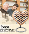 Heart patterned unique funeral urn in silver 
