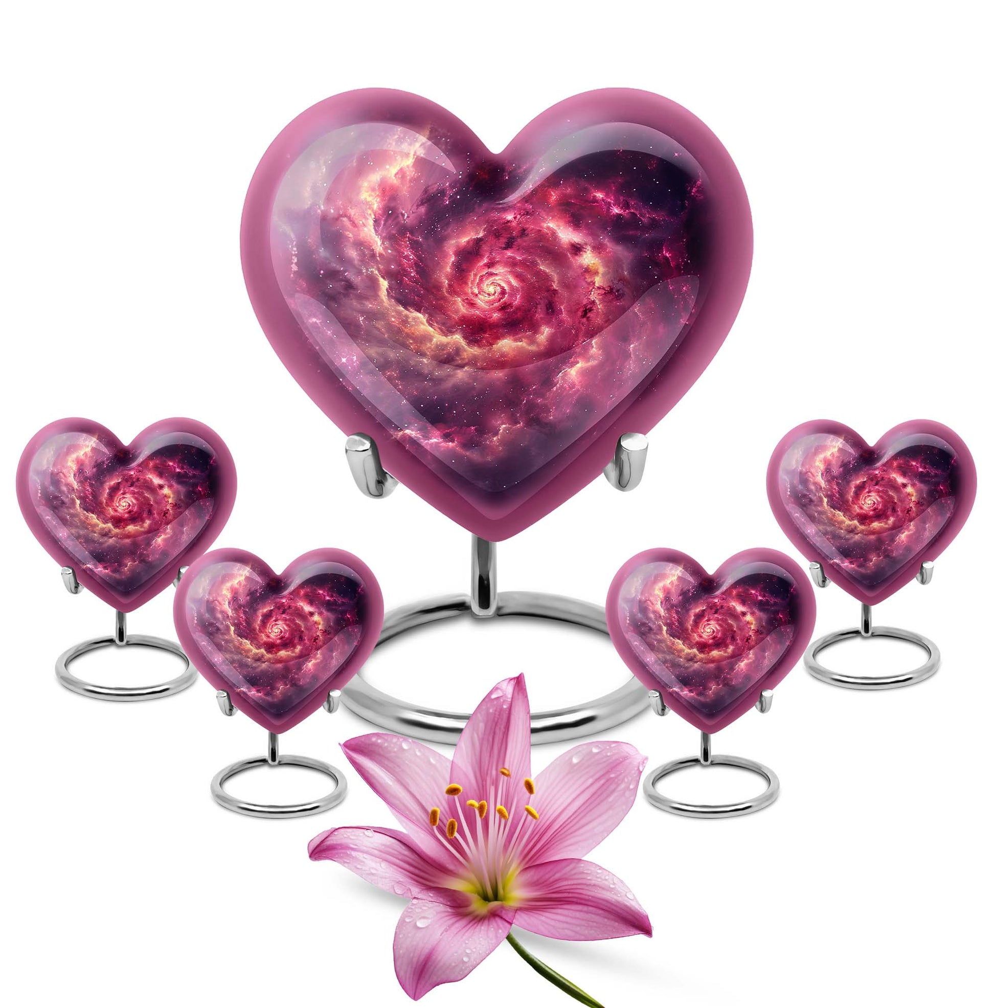 Galaxy Funeral Urn For Dad And Mom - Red Funeral Urn For Ashes