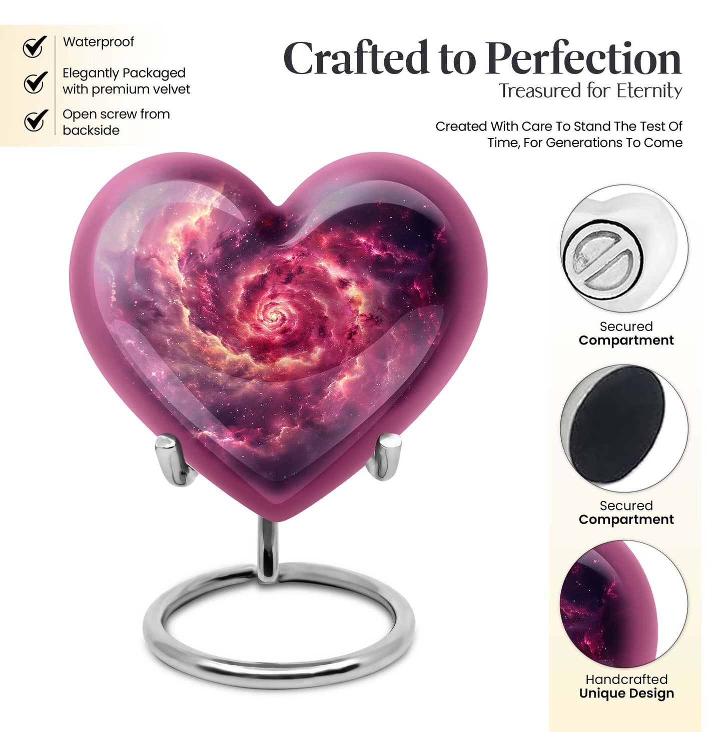 Galaxy Urn in heart design