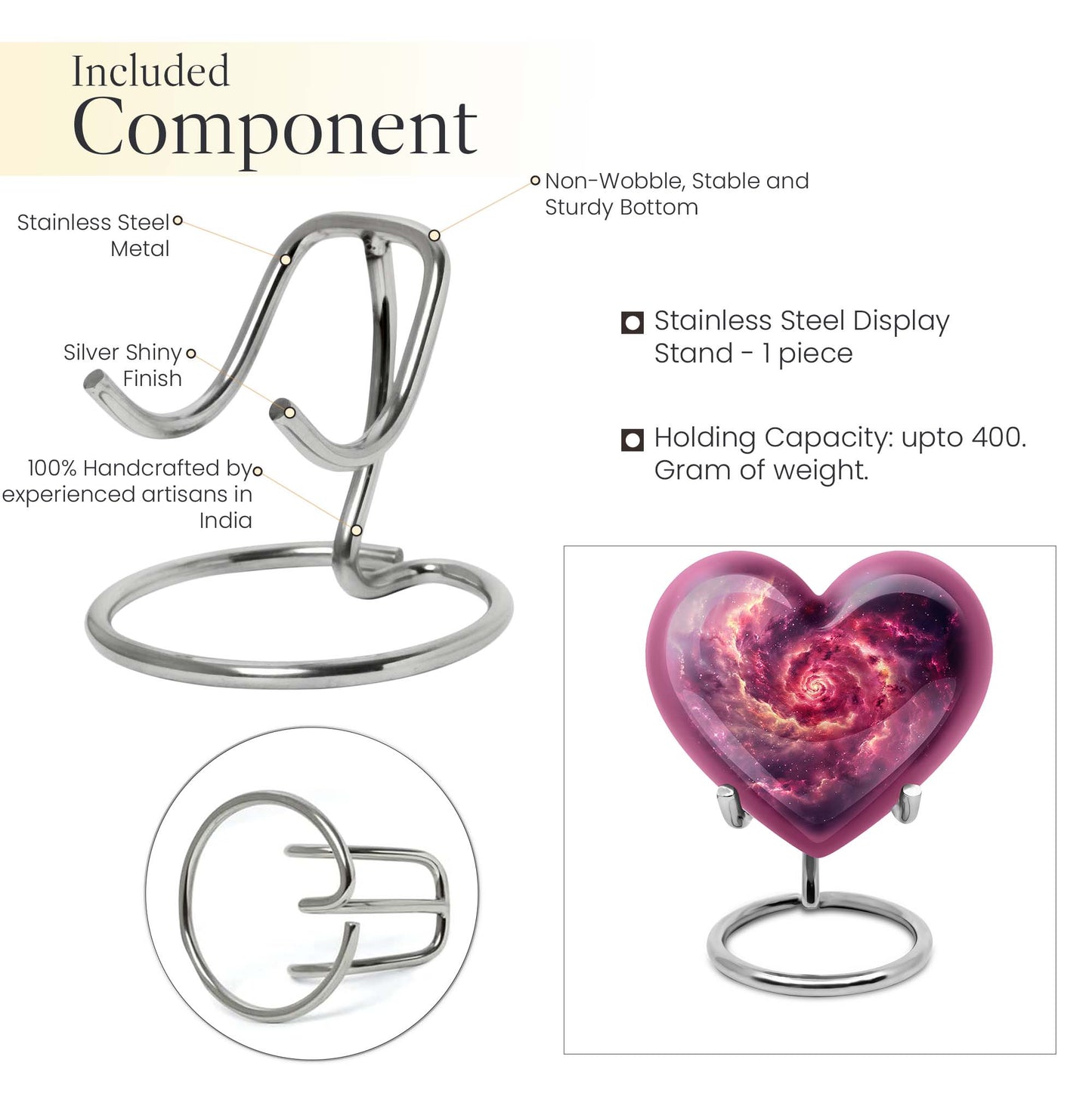 Galaxy Urn in heart design