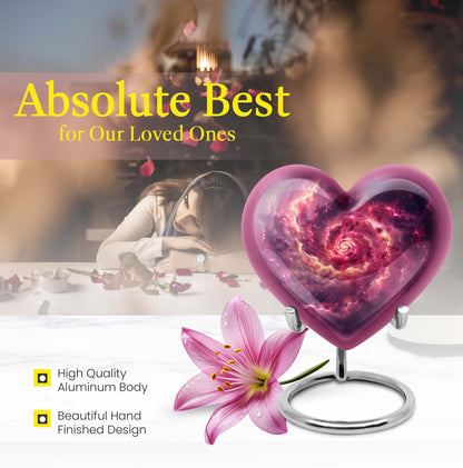 Galaxy Urn in heart design