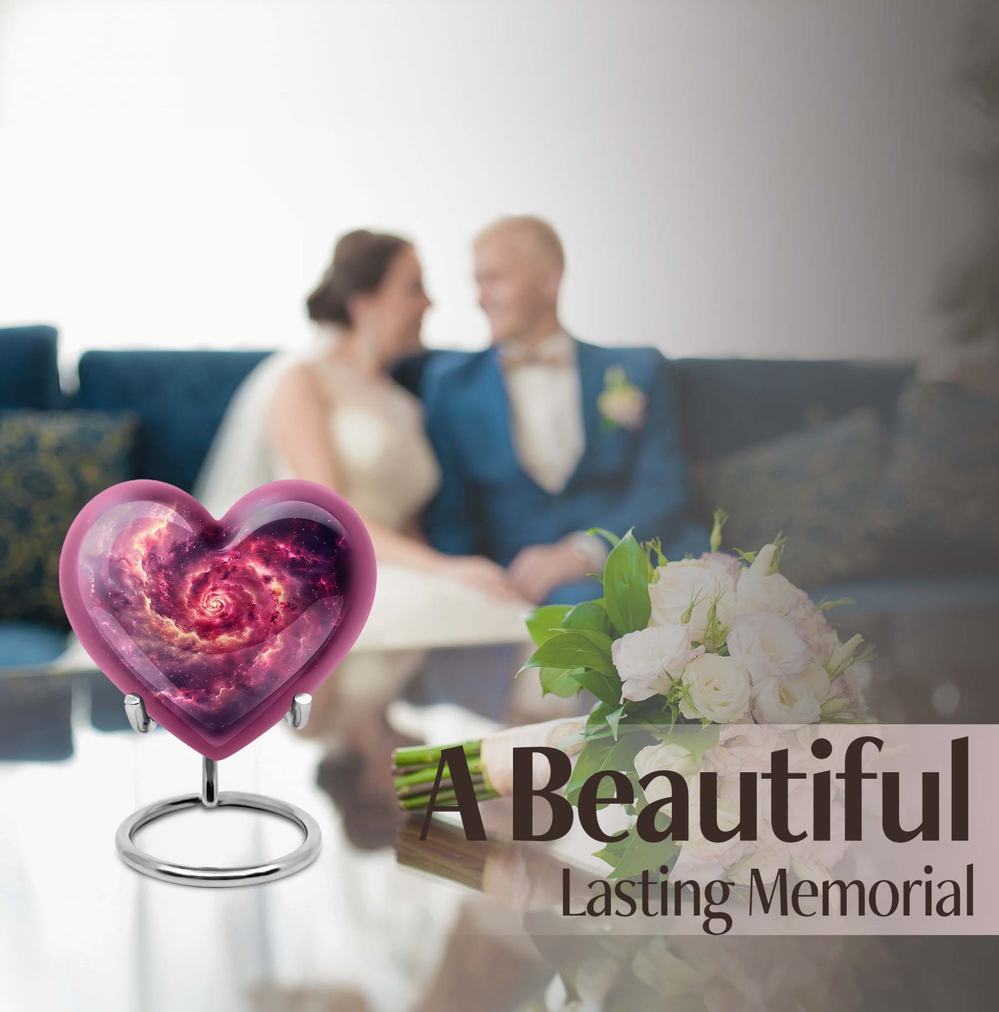 Galaxy Urn in heart design