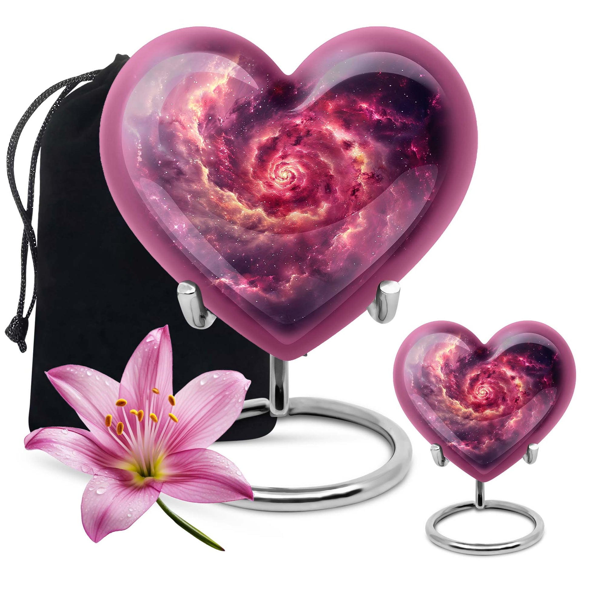 Galaxy Funeral Urn For Dad And Mom - Red Funeral Urn For Ashes
