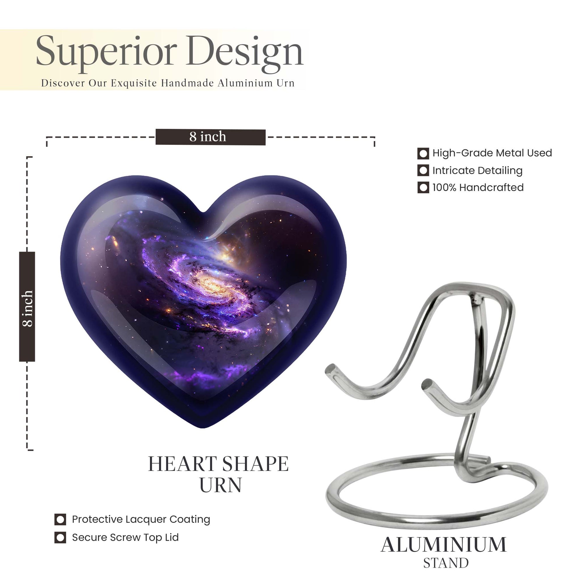 Galaxy Urn, heart-shaped