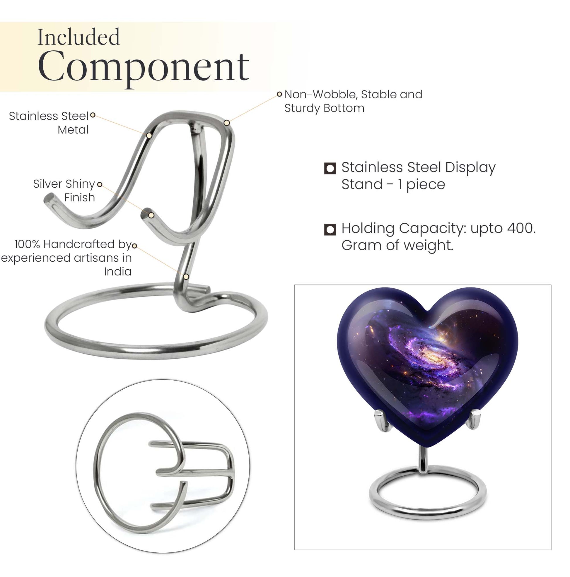 Galaxy Urn, heart-shaped