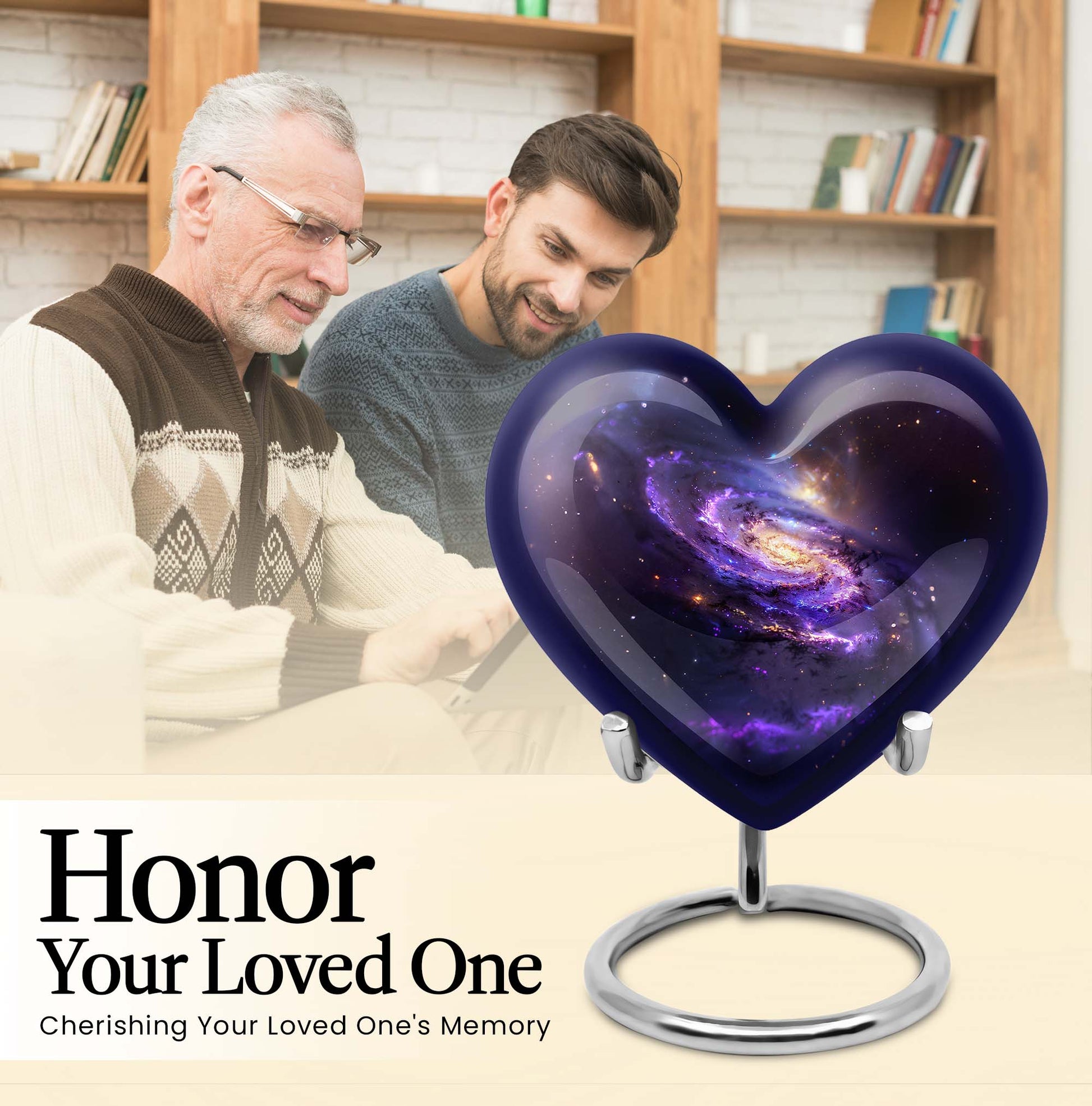 Galaxy Urn, heart-shaped