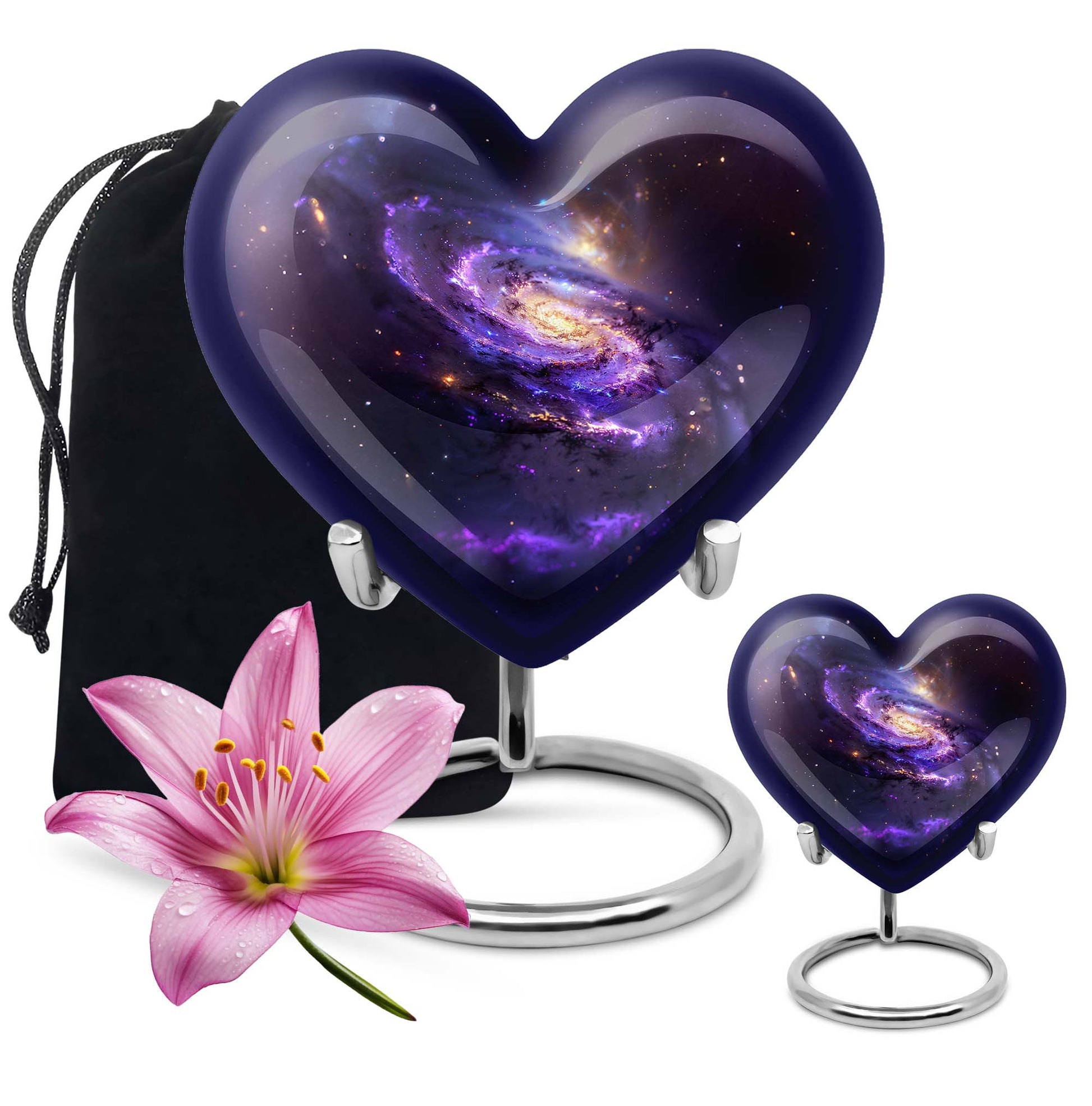 Purple Galaxy Memorial Urn For Funeral - Vast Galaxy Urn For Ashes
