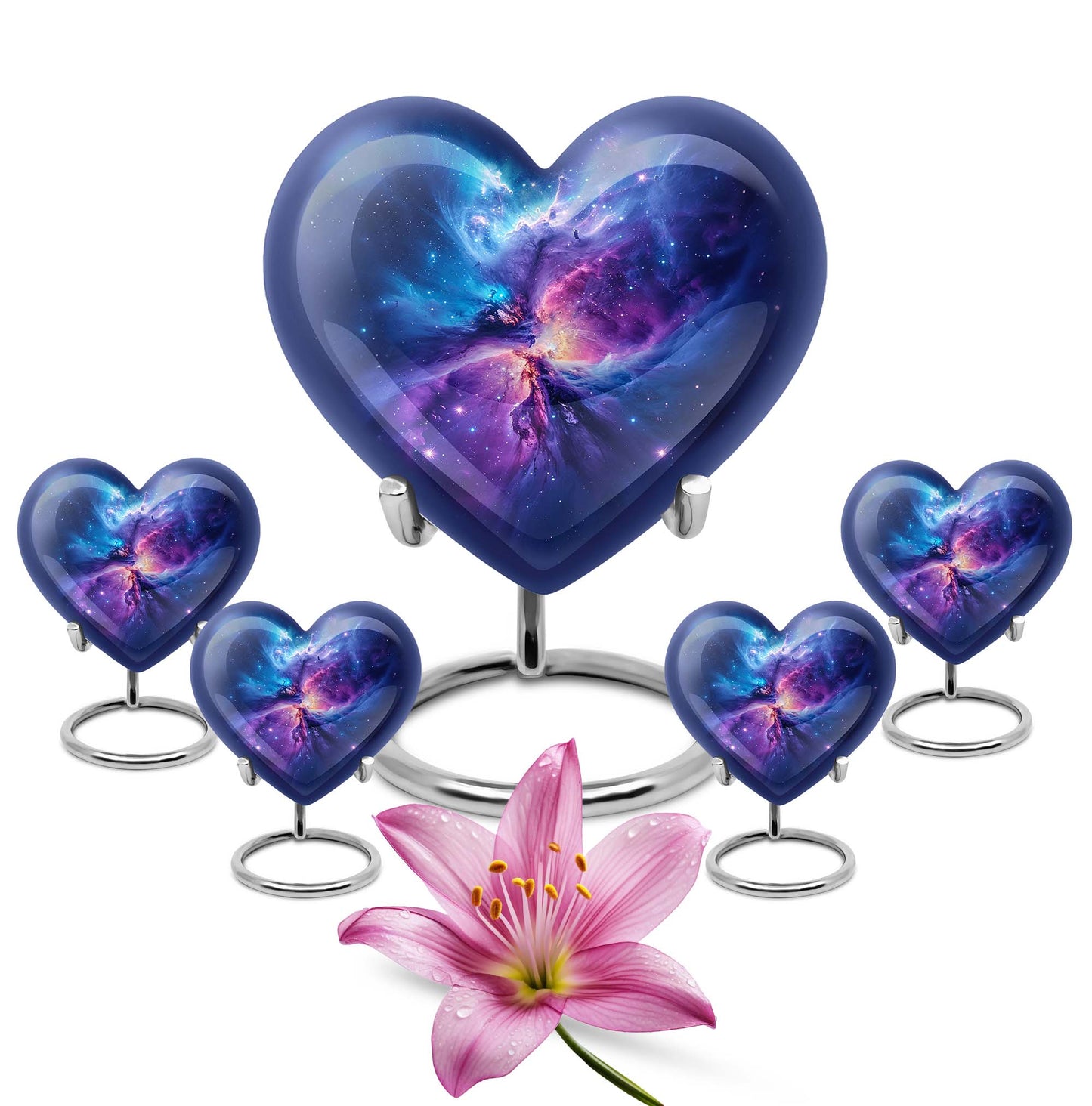 10-inch Galaxy Urn, Abstract Heart Design for adult ashes