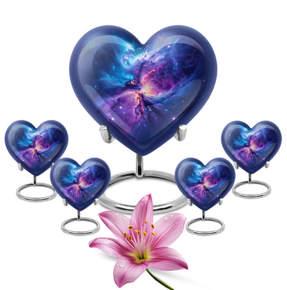 10-inch Galaxy Urn, Abstract Heart Design for adult ashes