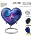 10-inch Galaxy Urn, Abstract Heart Design for adult ashes
