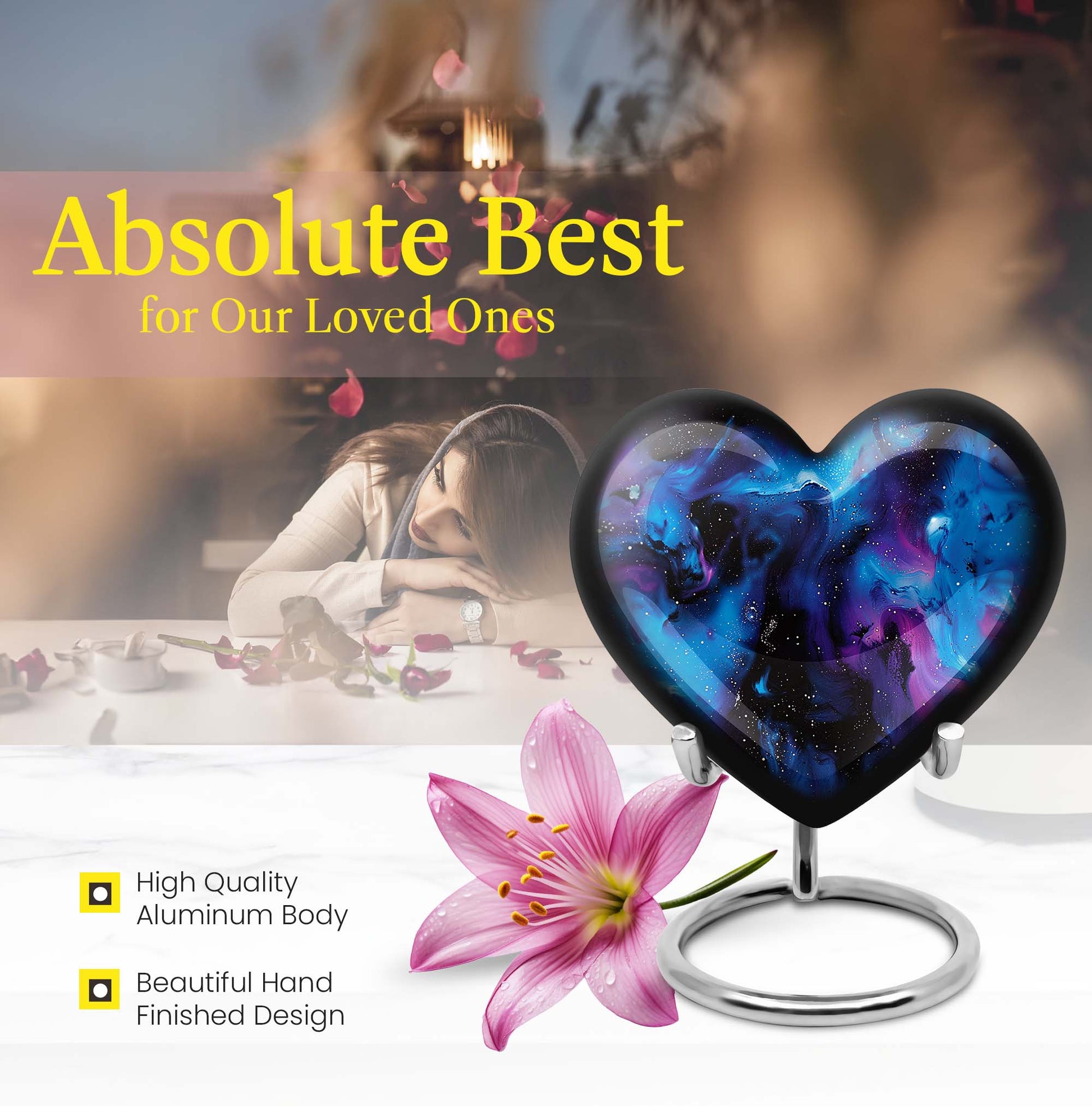 Galaxy Heart Urn For Ashes