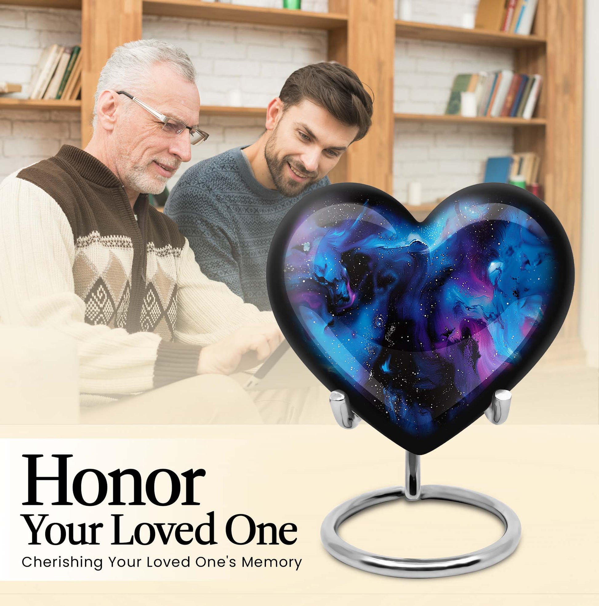 Galaxy Heart Urn For Ashes