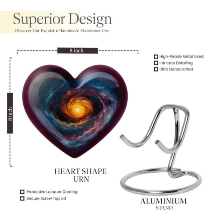 10-Inch heart shaped Galaxy Urn