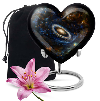 Personalized Galaxy Cremation Urn for Adult Male - 10-inch, 200 cu in - Yatskia