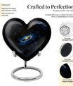 Galaxy Urn, heart-shaped funeral urn