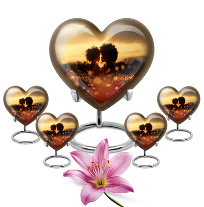heart-shaped burial urn for adult female.