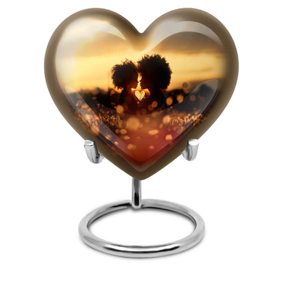 heart-shaped burial urn for adult female.