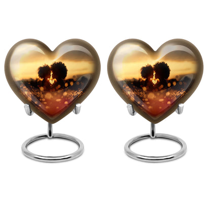 heart-shaped burial urn for adult female.