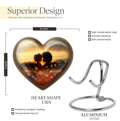 heart-shaped burial urn for adult female.