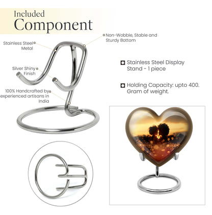 heart-shaped burial urn for adult female.
