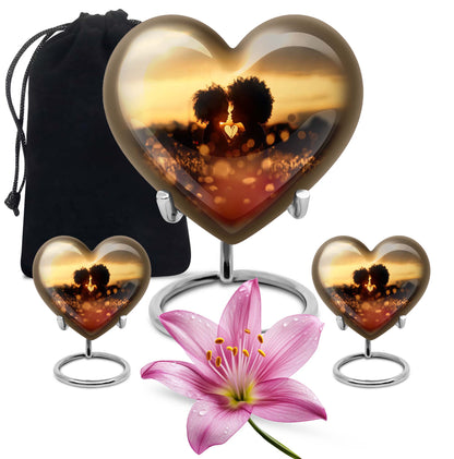 heart-shaped burial urn for adult female.
