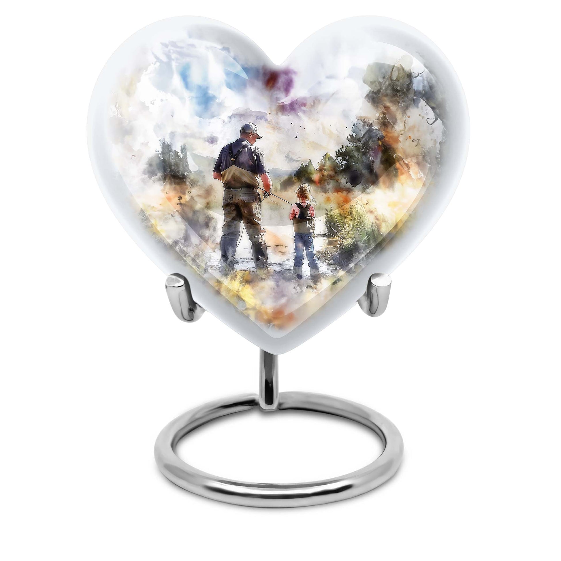 Artistic Fishing Cremation Ashes Urns - Father & Daughter Memorial Urn