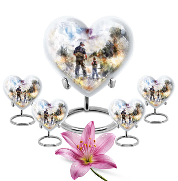 10 inch large Urn with 4 Keepsake 3 Inch Urns