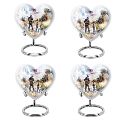 Heart Design Fishing Urn for Adult Human Ashes