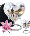 Heart Design Fishing Urn for Adult Human Ashes