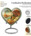 heart-shaped Fishing memorial urn