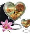 heart-shaped Fishing memorial urn
