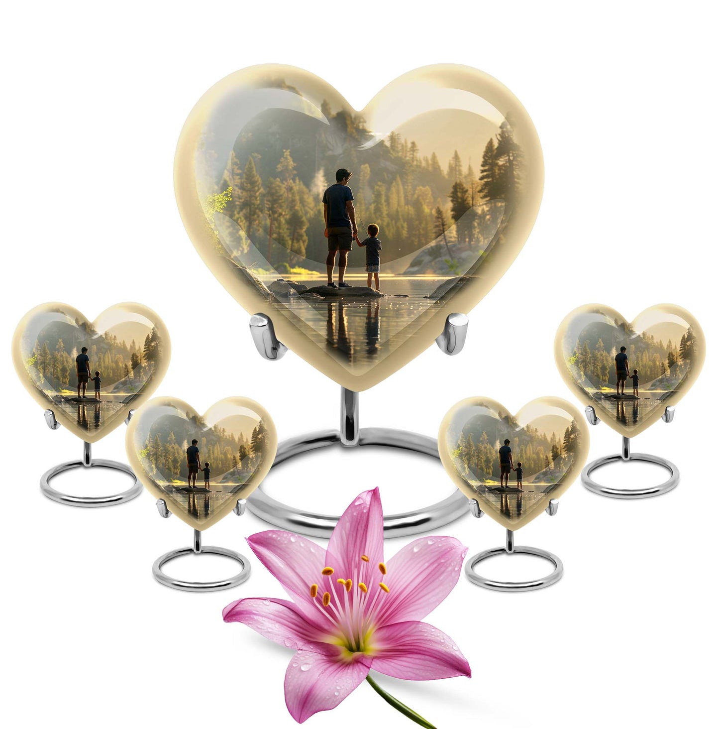 heart-shaped fishing urn for ashes