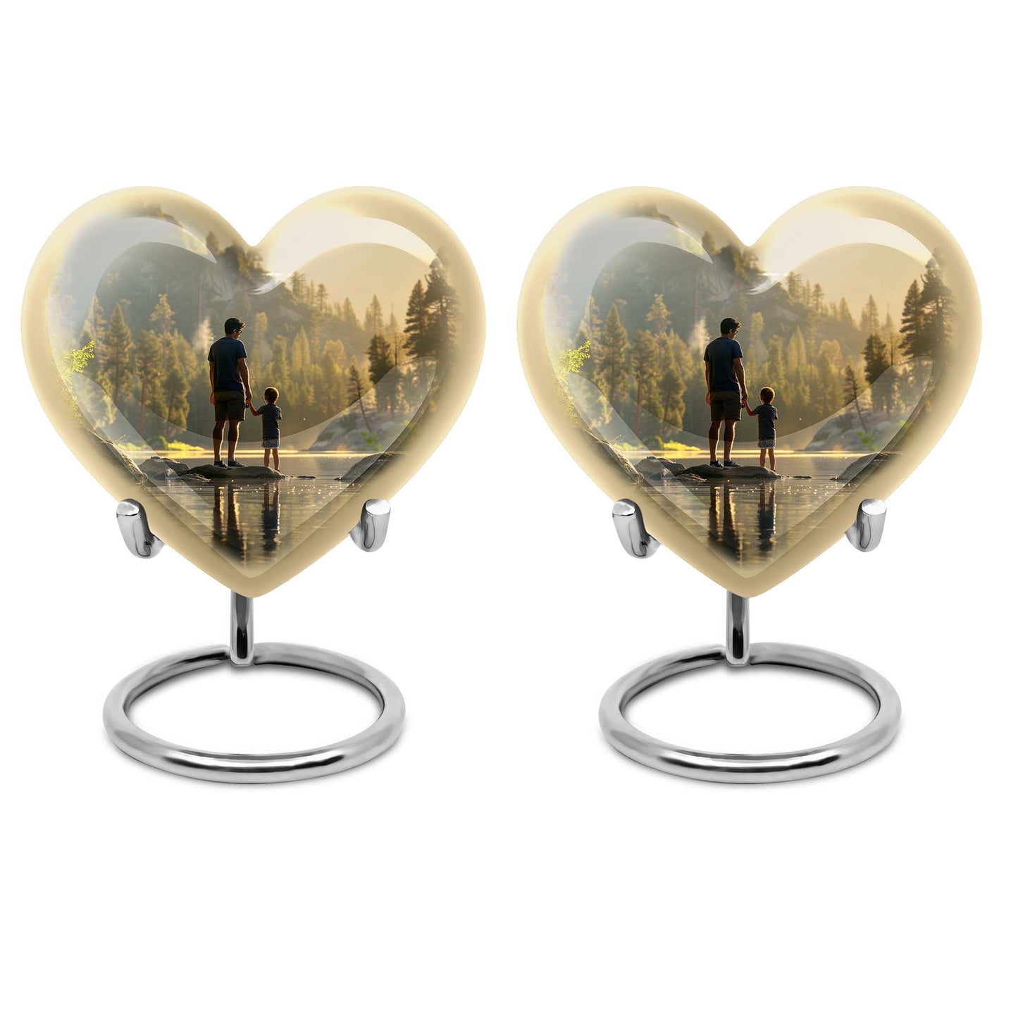 heart-shaped fishing urn for ashes