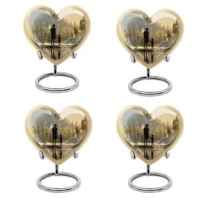 heart-shaped fishing urn for ashes