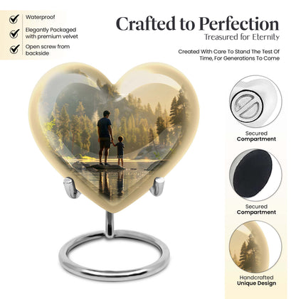 heart-shaped fishing urn for ashes