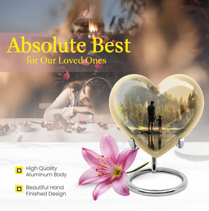 heart-shaped fishing urn for ashes