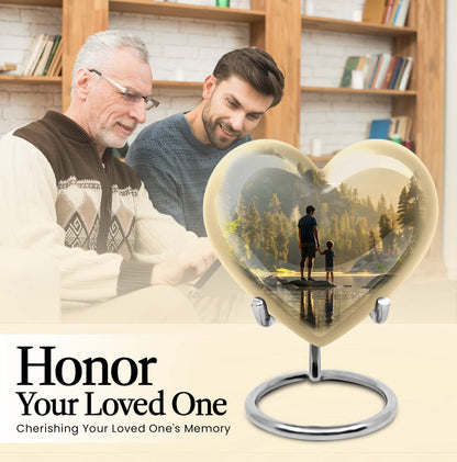heart-shaped fishing urn for ashes