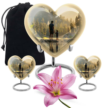 heart-shaped fishing urn for ashes