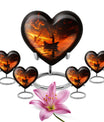 10-Inch Aluminum Heart Fishing Urn, Funeral Urn for Men 