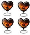 10-Inch Aluminum Heart Fishing Urn, Funeral Urn for Men 