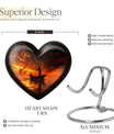 10-Inch Aluminum Heart Fishing Urn, Funeral Urn for Men 