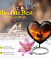 10-Inch Aluminum Heart Fishing Urn, Funeral Urn for Men 