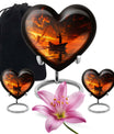 10-Inch Aluminum Heart Fishing Urn, Funeral Urn for Men 