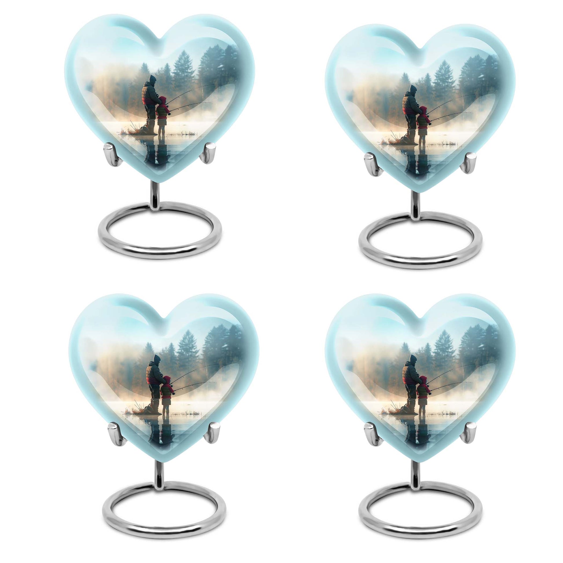 Fishing Adult Cremation Urns For Ashes - Father And Daughter Memorial Urn